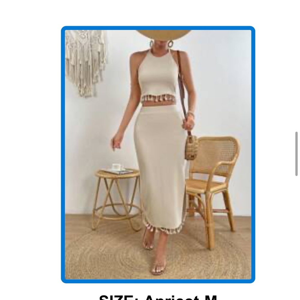 Elegant Cream Halter Set